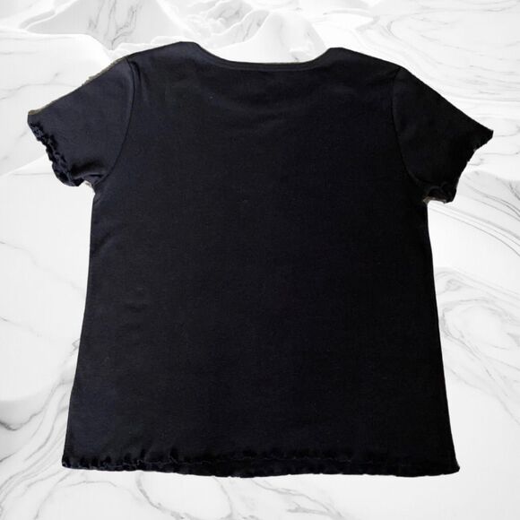 Disney The Lion King Black Tee XL Junior Simba Stretch Ruffle Hem Crew Neck NWT - Picture 5 of 5